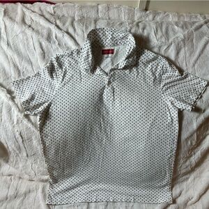 Saks Fifth Avenue White Shirt with Black Accents